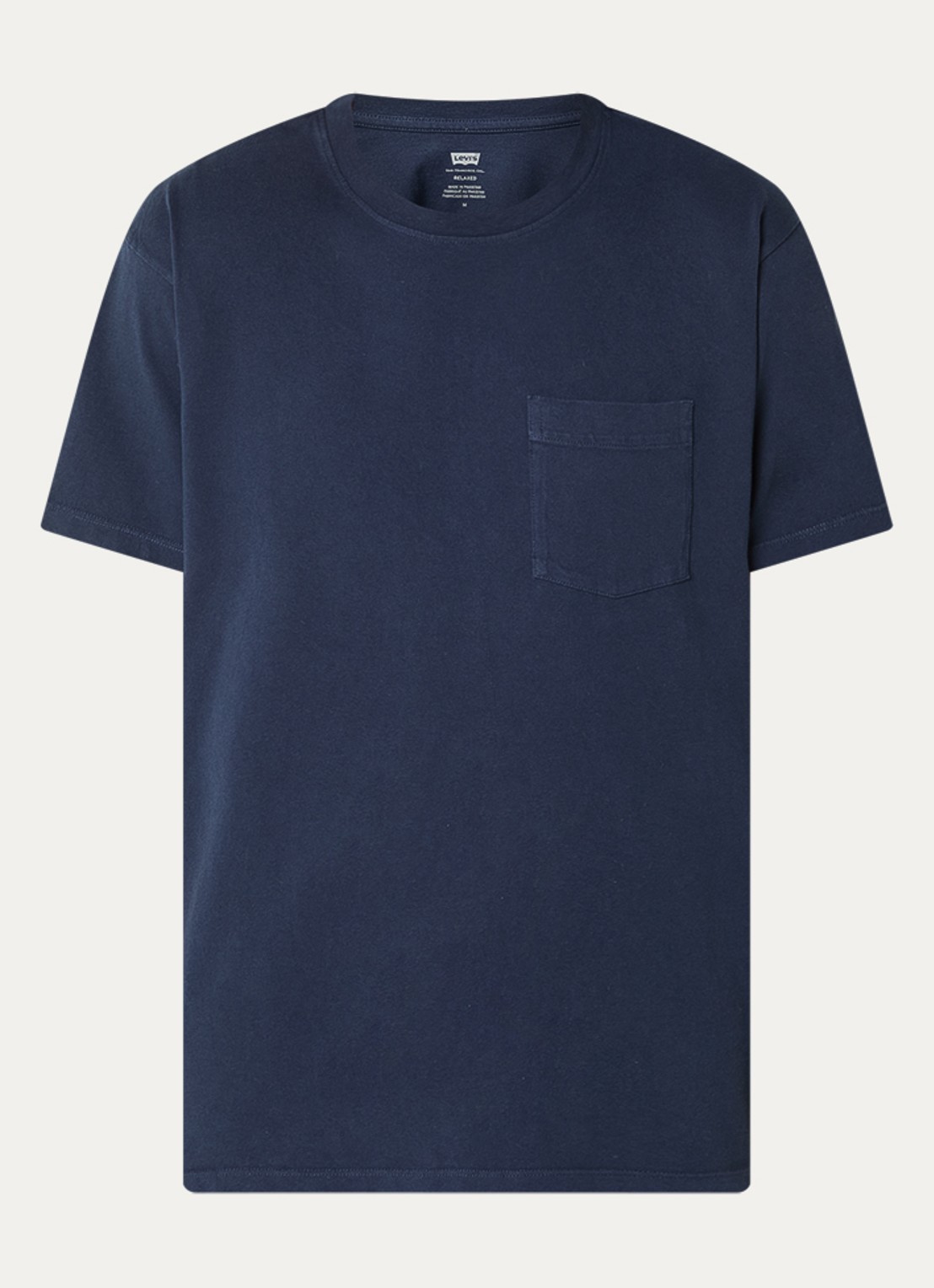 Levi's T-shirt met borstzak - voorkant 2 donkerblauw