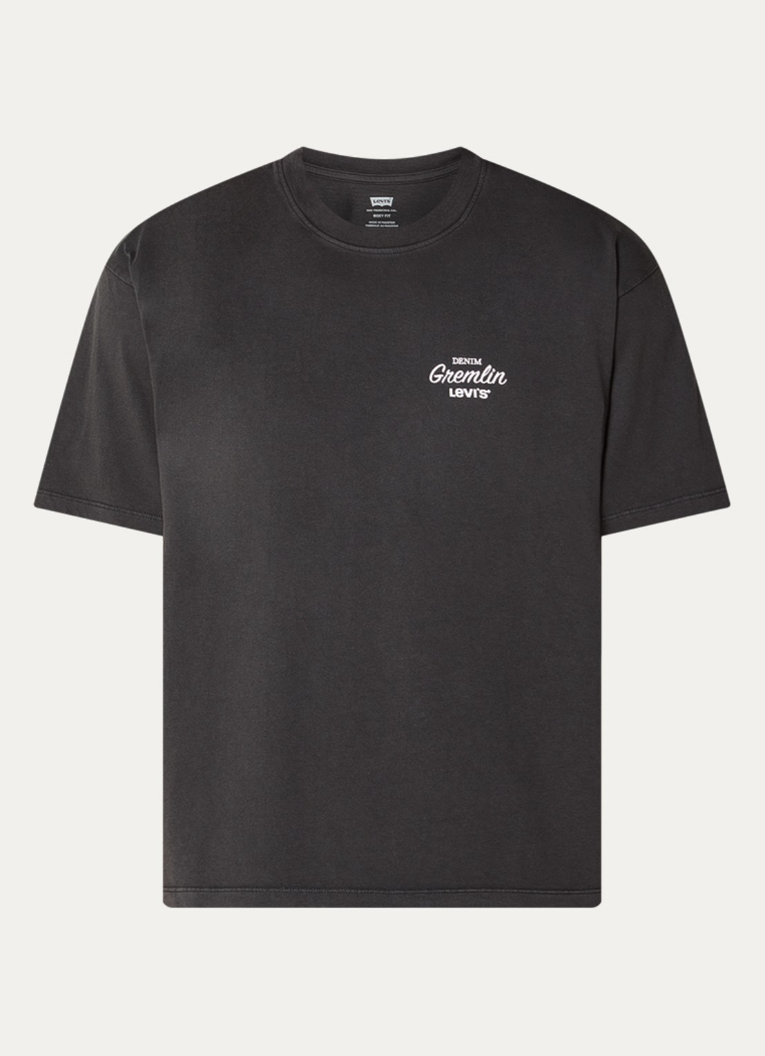 Levi's T-shirt met front- en backprint - voorkant zwart