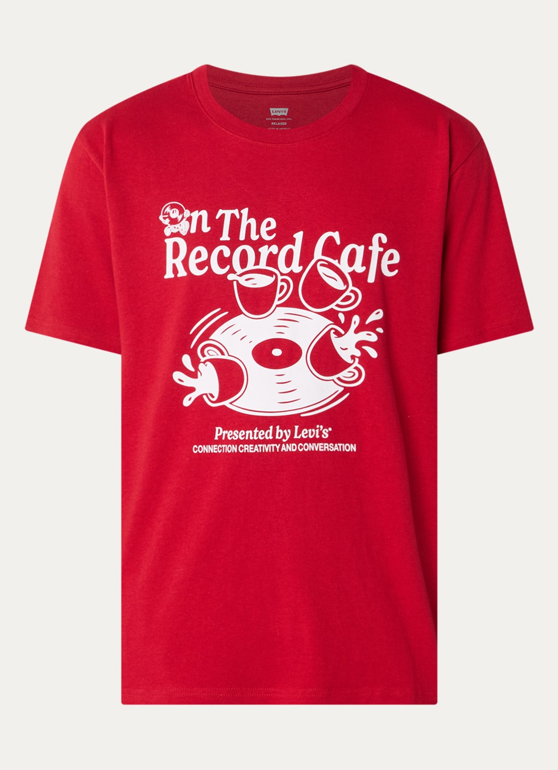 Levi's T-shirt met front- en backprint - voorkant rood