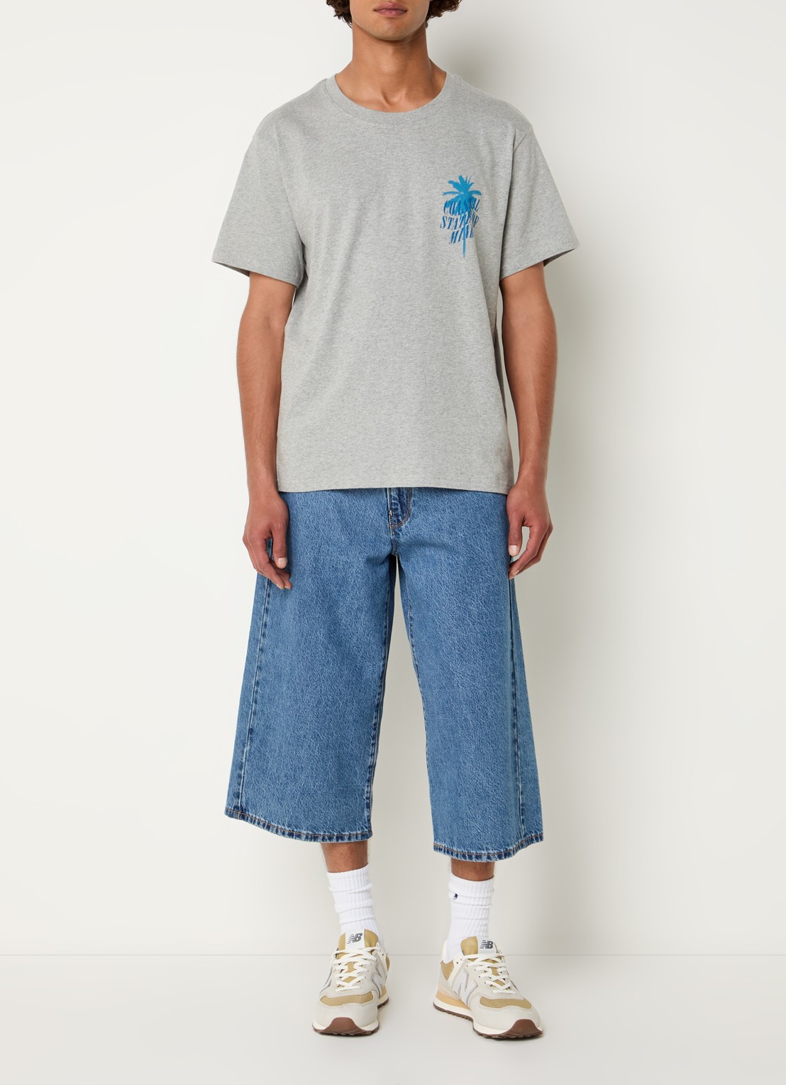 Levi's T-shirt met front- en backprint - voorkant 3 grijsmele