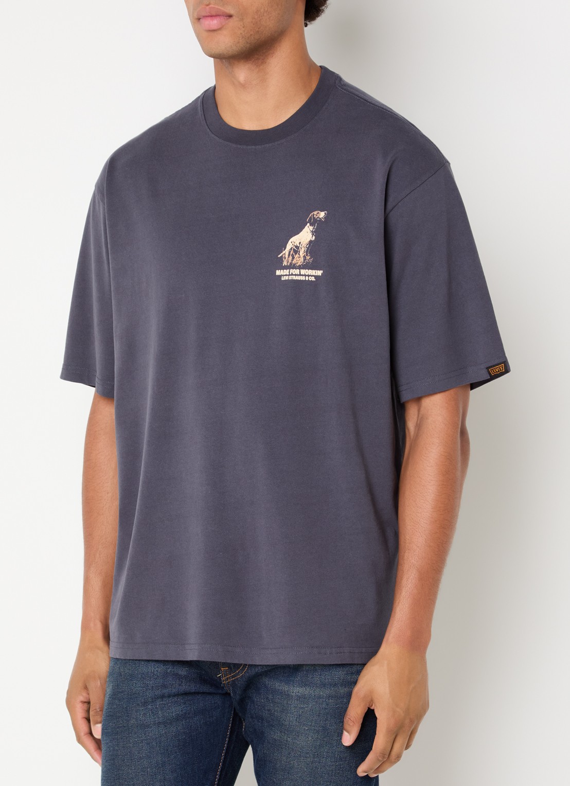 Levi's T-shirt met front- en backprint - achterkant 2 donkergrijs