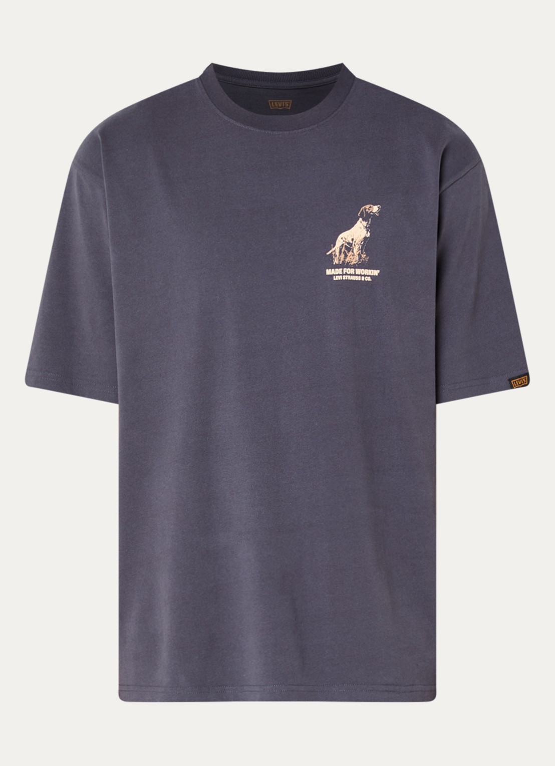 Levi's T-shirt met front- en backprint - voorkant 3 donkergrijs