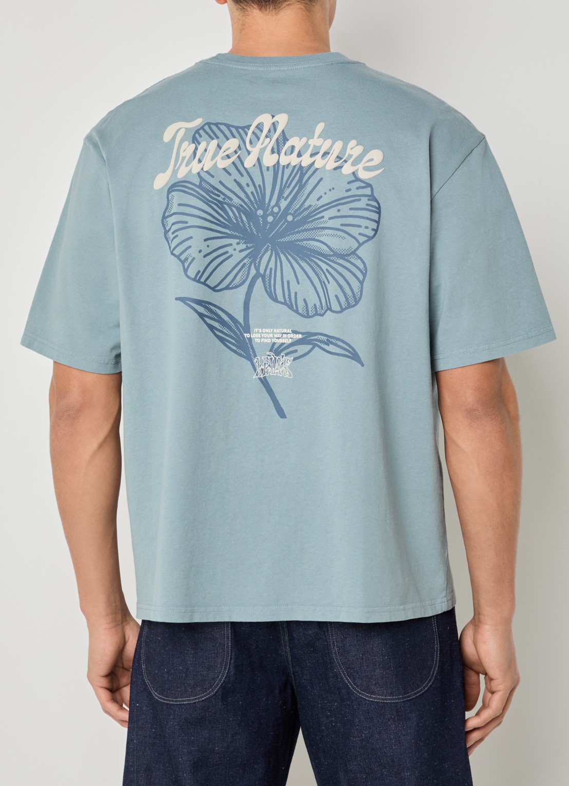 Levi's T-shirt met logo- en backprint - detail 2 staalblauw