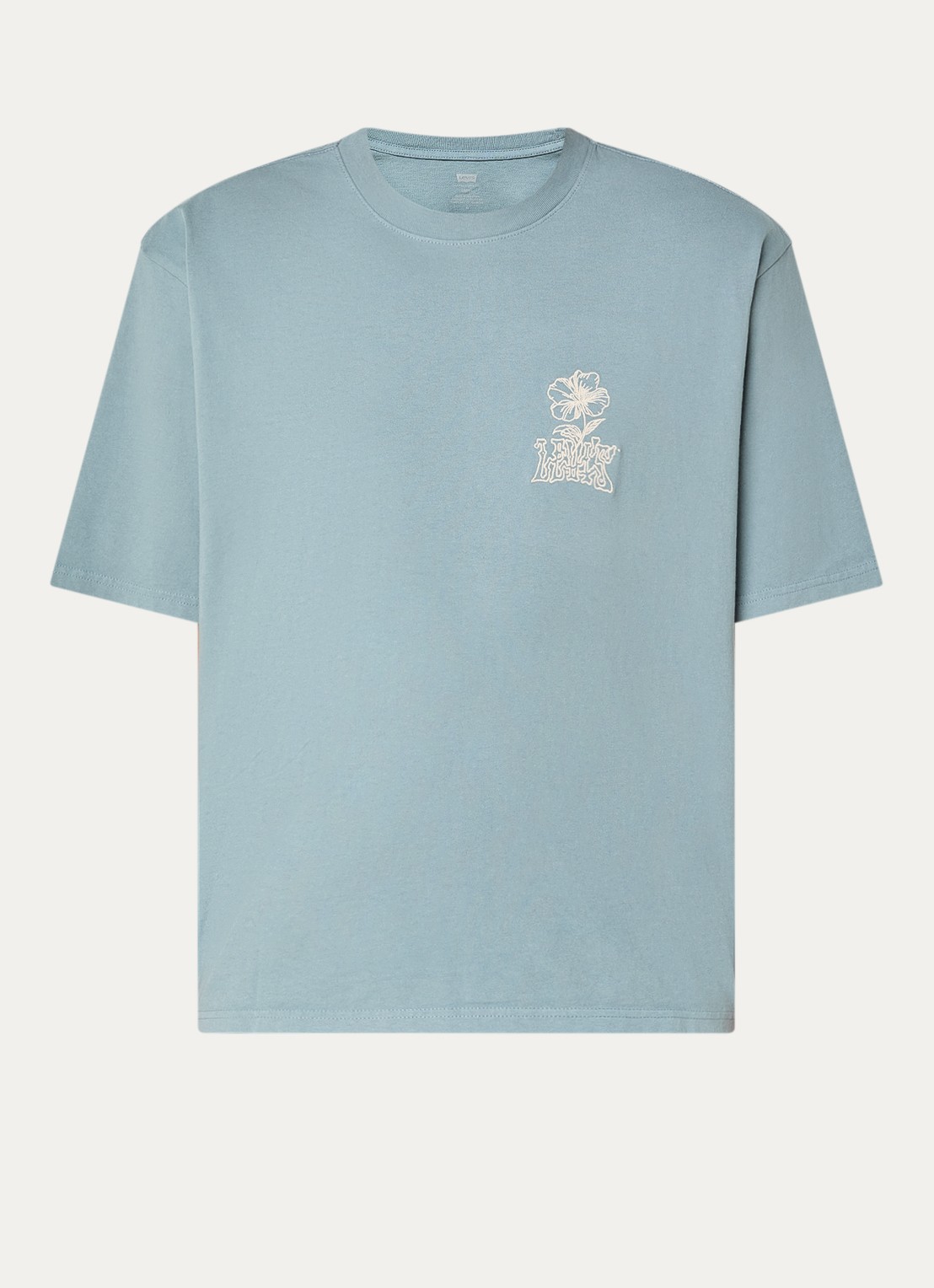 Levi's T-shirt met logo- en backprint - voorkant 3 staalblauw