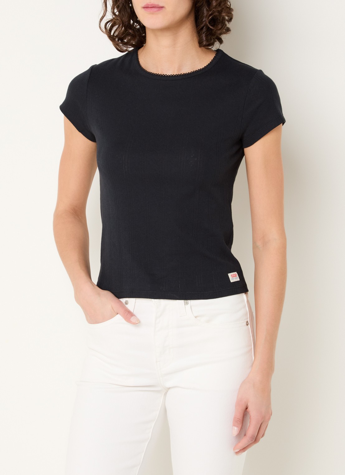 Levi's T-shirt met logo - detail 2 zwart