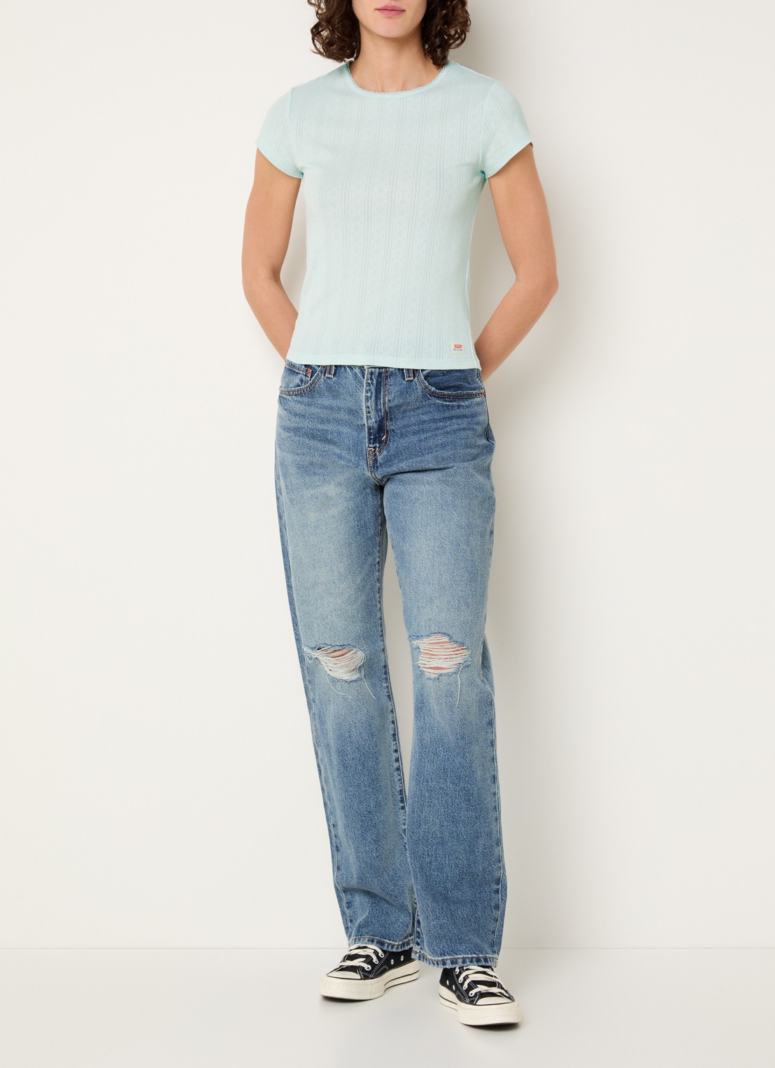 Levi's T-shirt met logo - voorkant 2 mint
