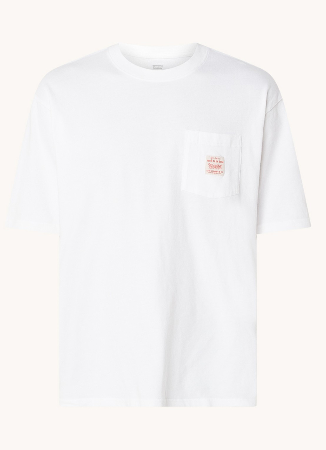Levi's T-shirt met logo - voorkant wit