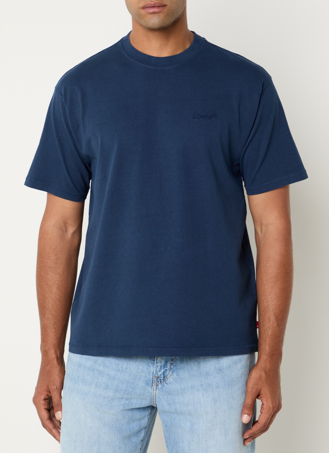Levi's T-shirt met logo - detail donkerblauw