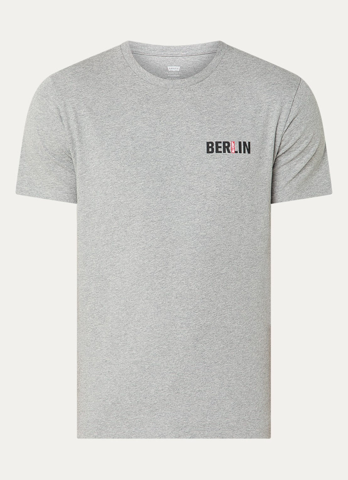 Levi's T-shirt met logo - voorkant 2 grijsmele