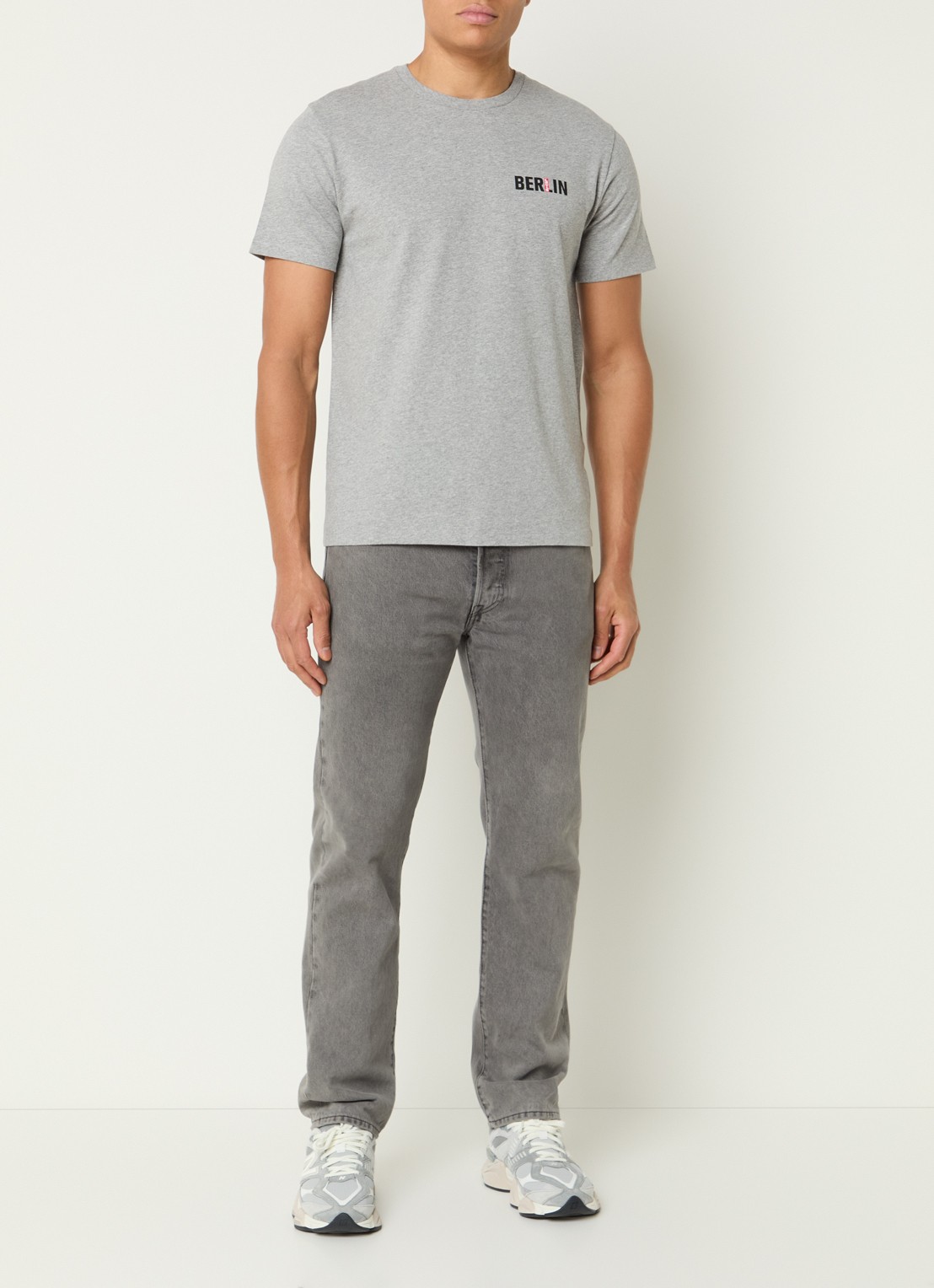 Levi's T-shirt met logo - voorkant 3 grijsmele