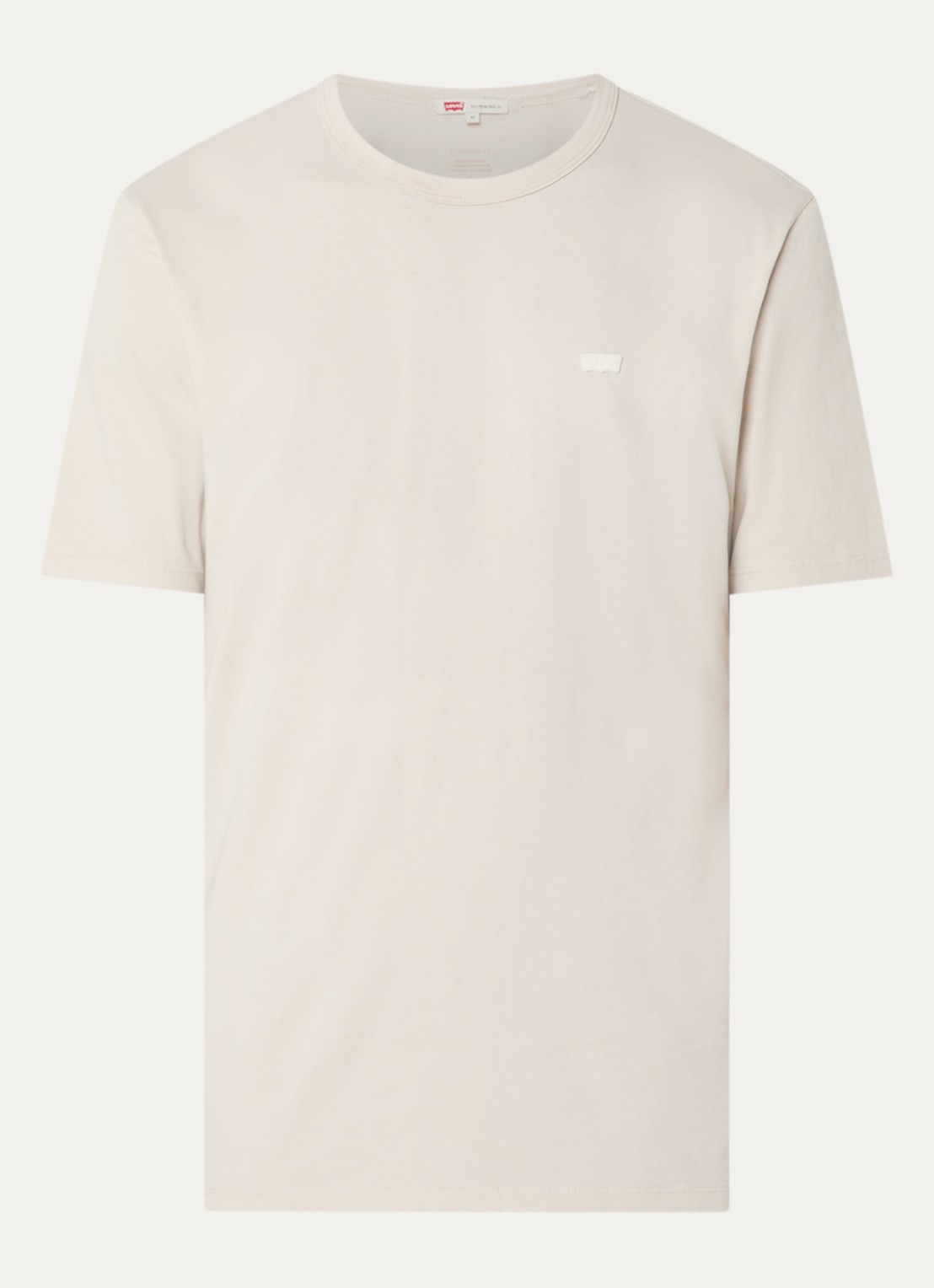 Levi's T-shirt met logo - voorkant creme