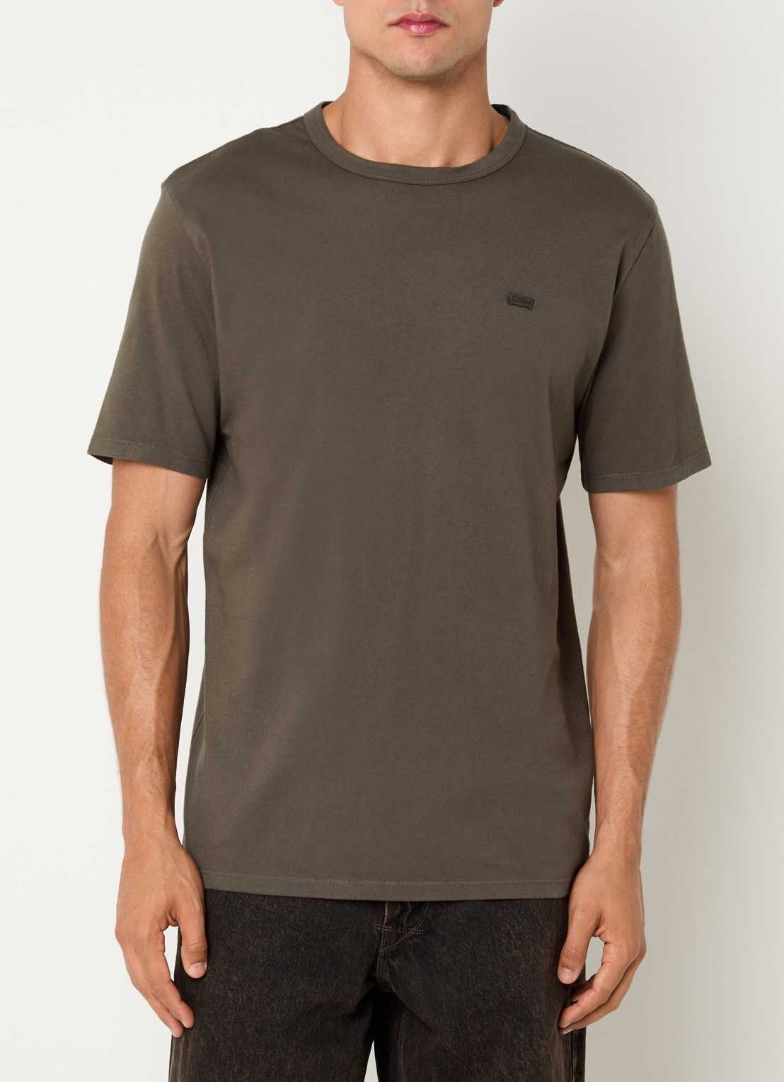 Levi's T-shirt met logo - detail olijfgroen