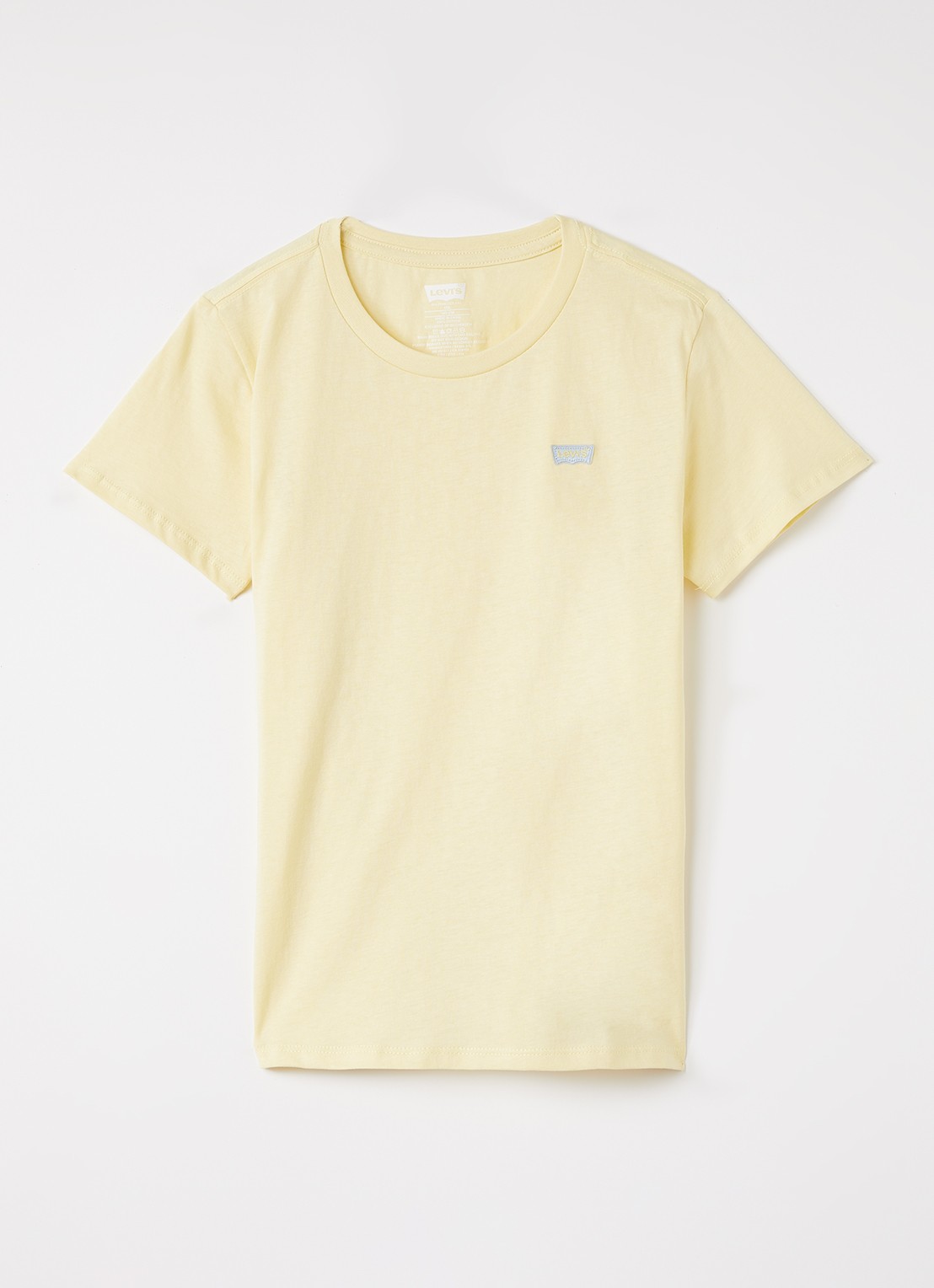 Levi's T-shirt met logoborduring - voorkant lichtgeel