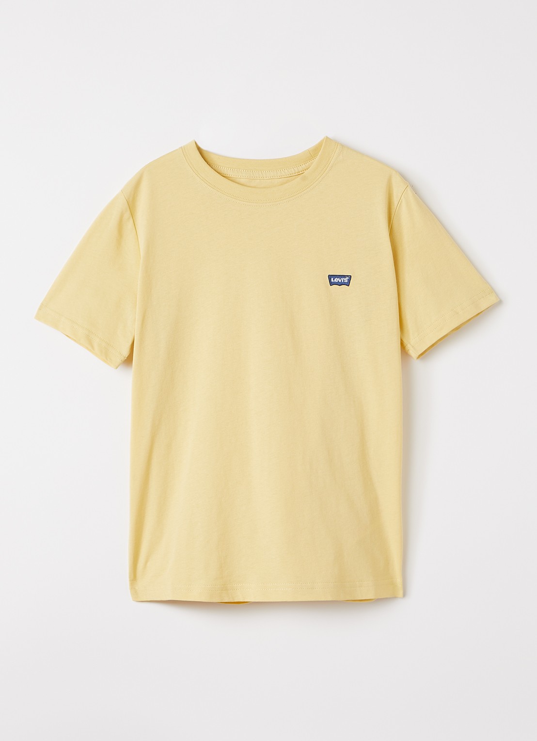 Levi's T-shirt met logoborduring - voorkant okergeel