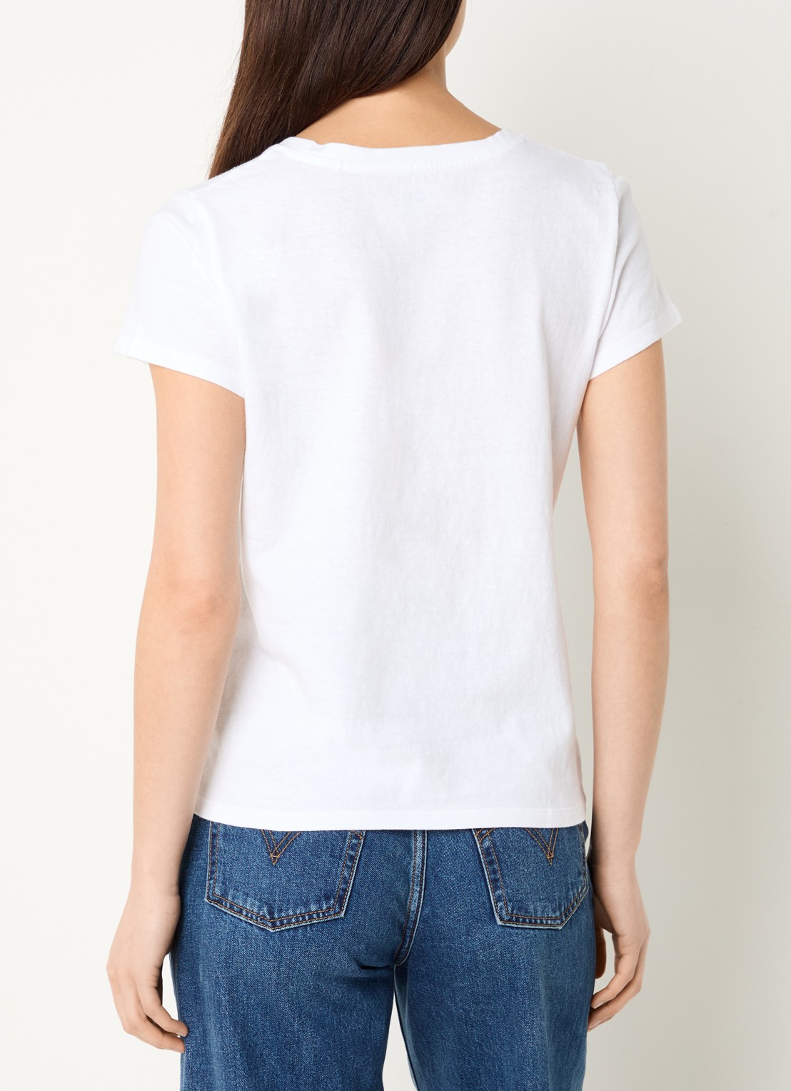 Levi's T-shirt met logoborduring - achterkant wit