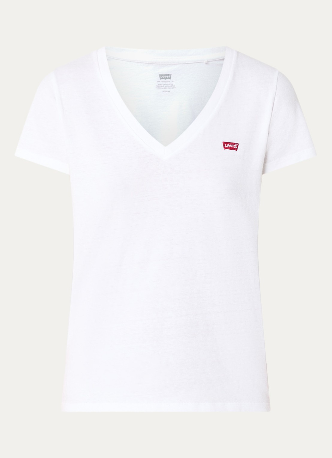 Levi's T-shirt met logoborduring - voorkant 3 wit