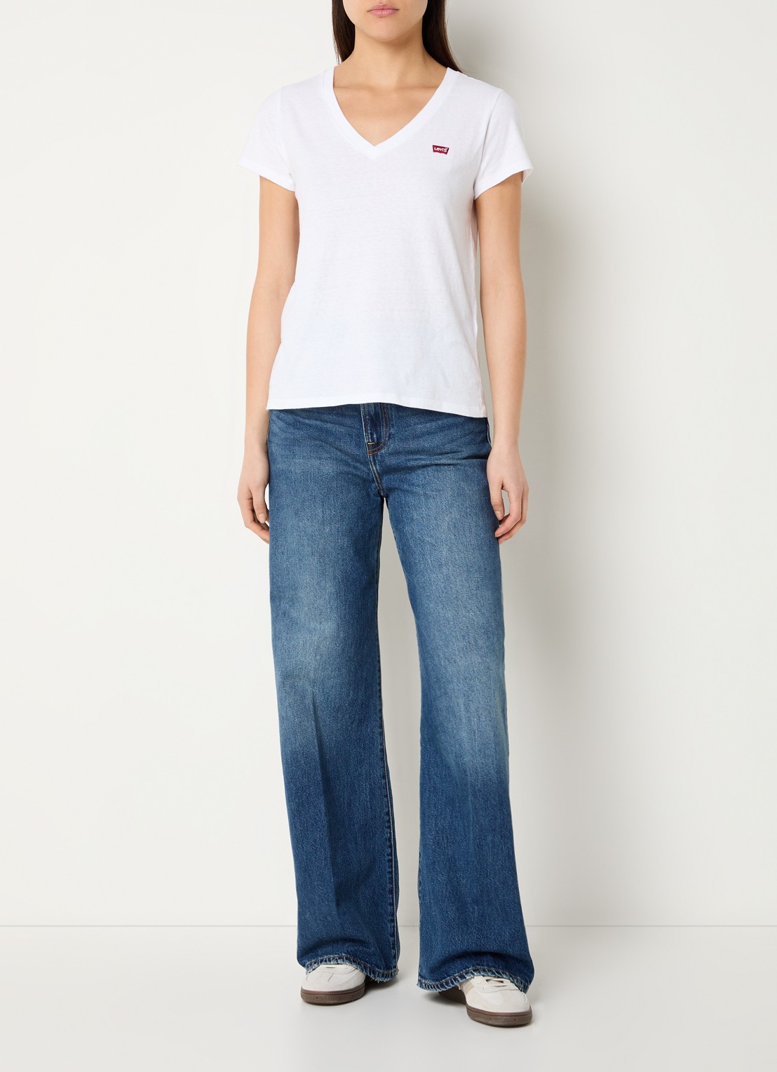 Levi's T-shirt met logoborduring - voorkant 4 wit