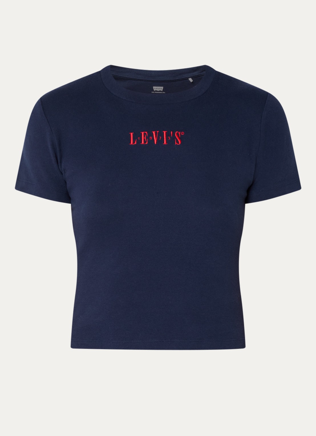 Levi's T-shirt met logoborduring - voorkant donkerblauw