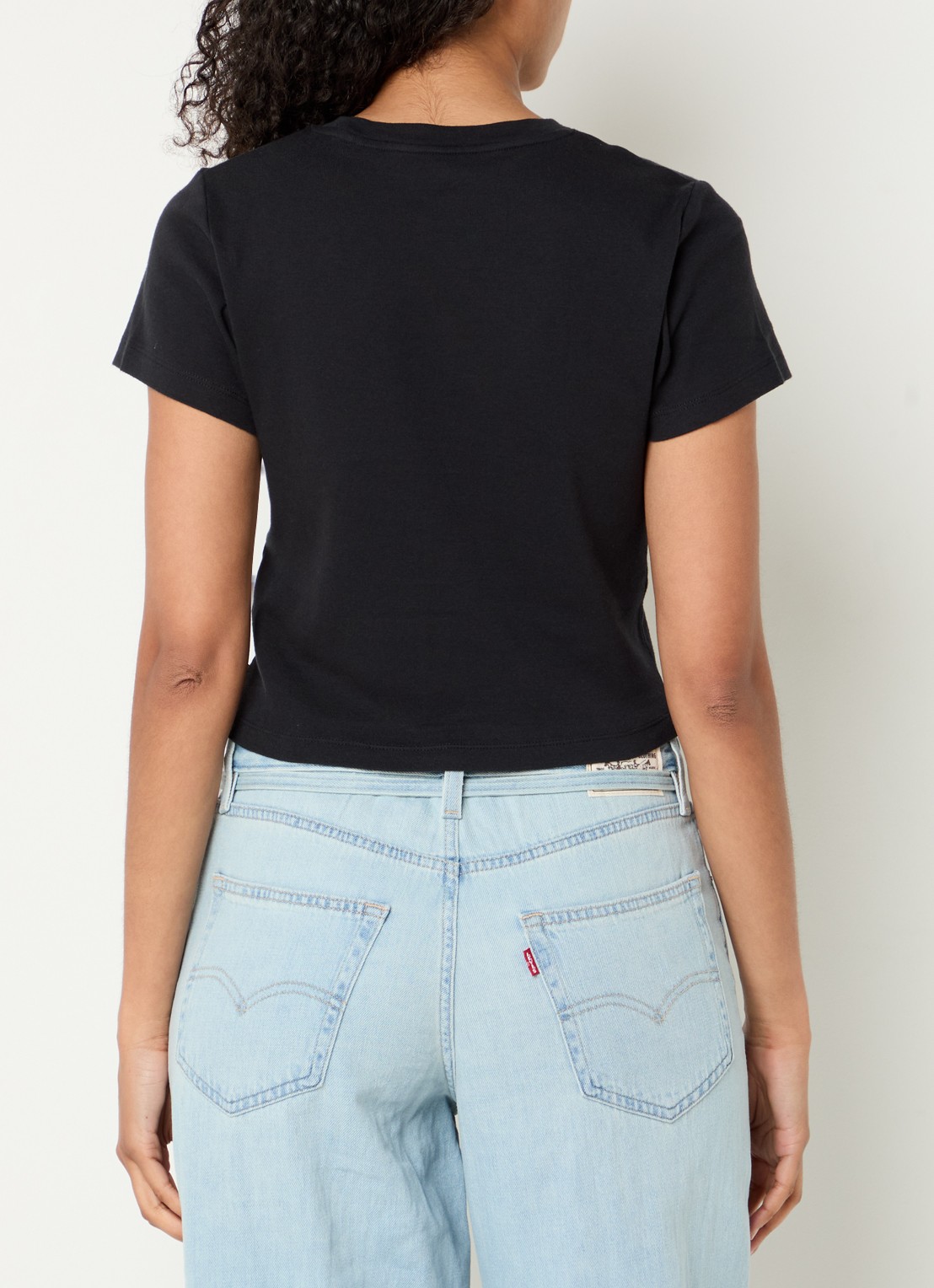 Levi's T-shirt met logoborduring - achterkant zwart