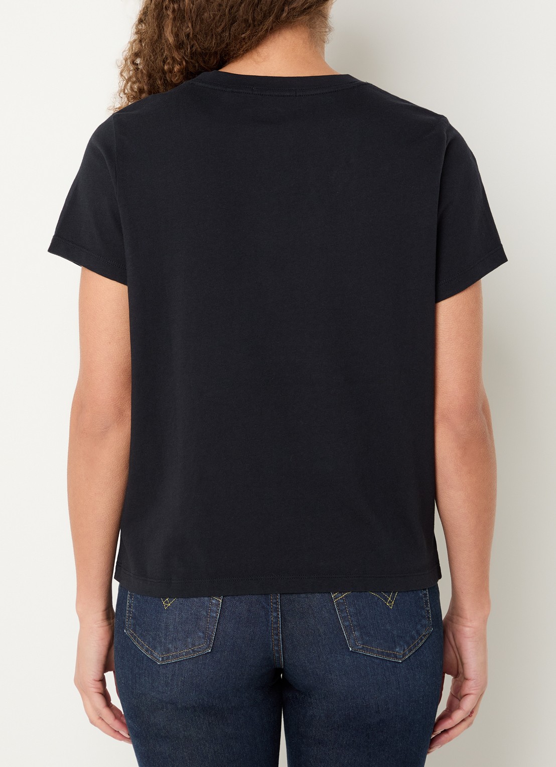 Levi's T-shirt met logoborduring - achterkant zwart