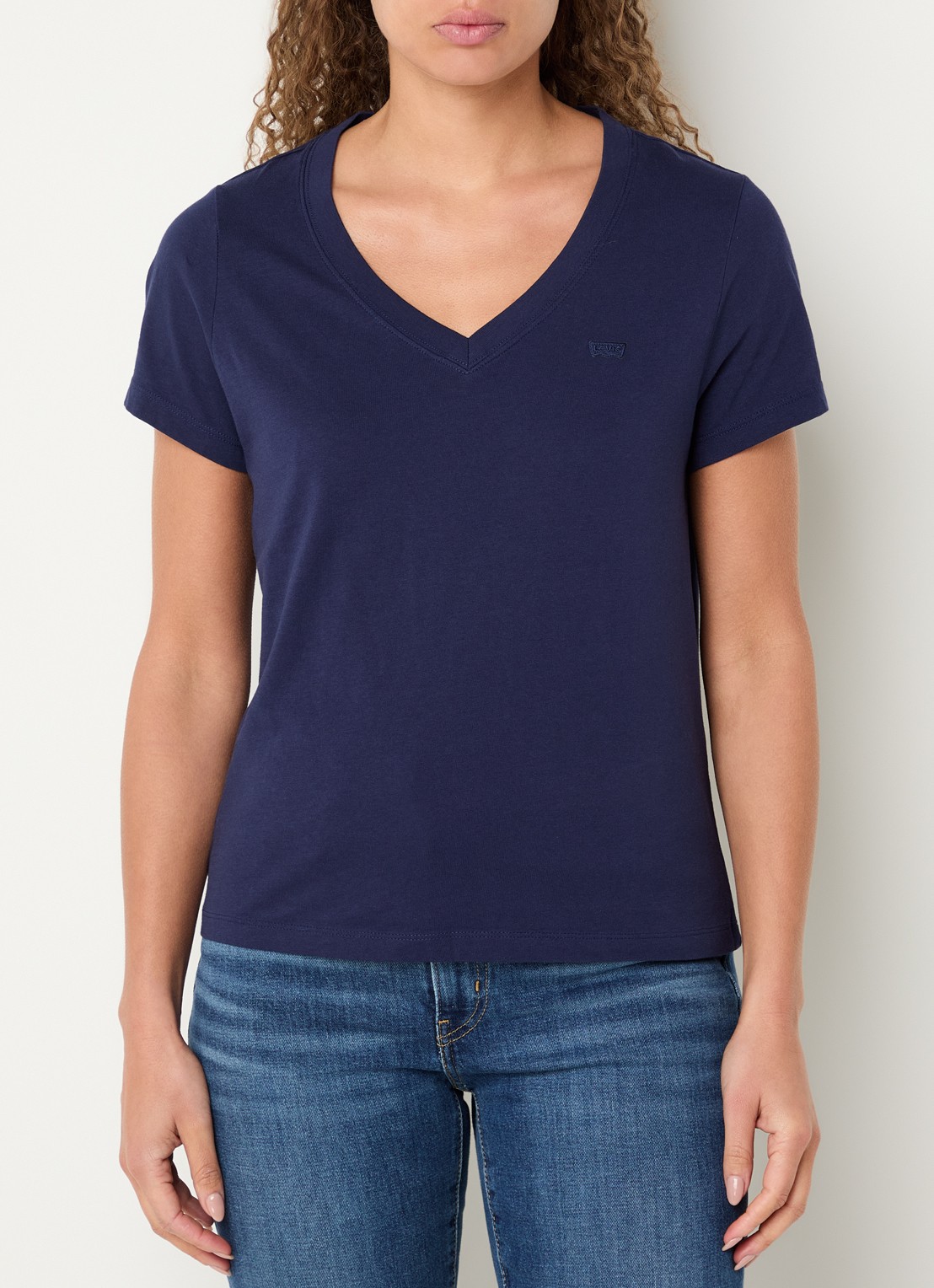 Levi's T-shirt met logoborduring - detail 4 donkerblauw