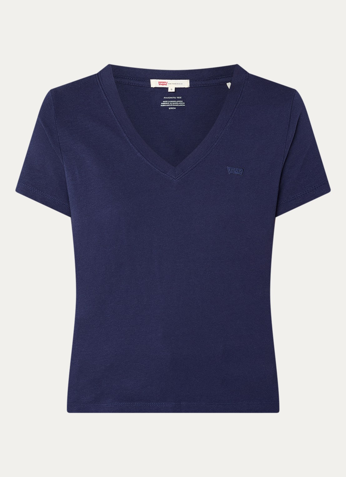 Levi's T-shirt met logoborduring - voorkant 2 donkerblauw