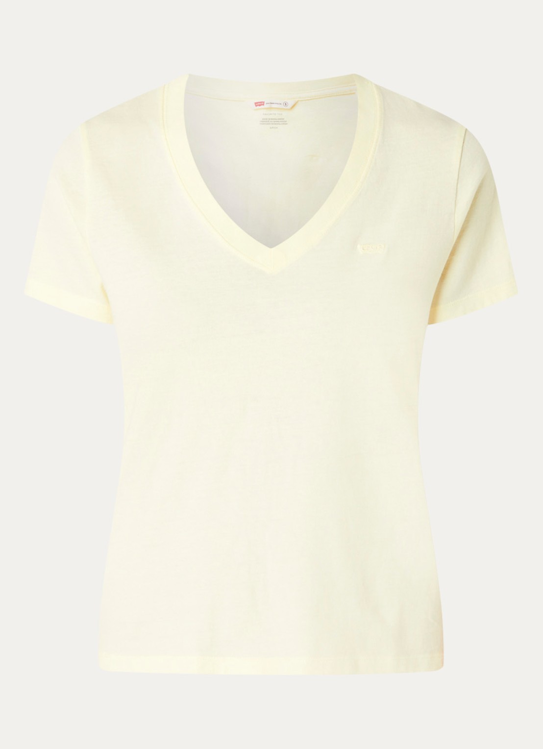 Levi's T-shirt met logoborduring - voorkant 3 lichtgeel
