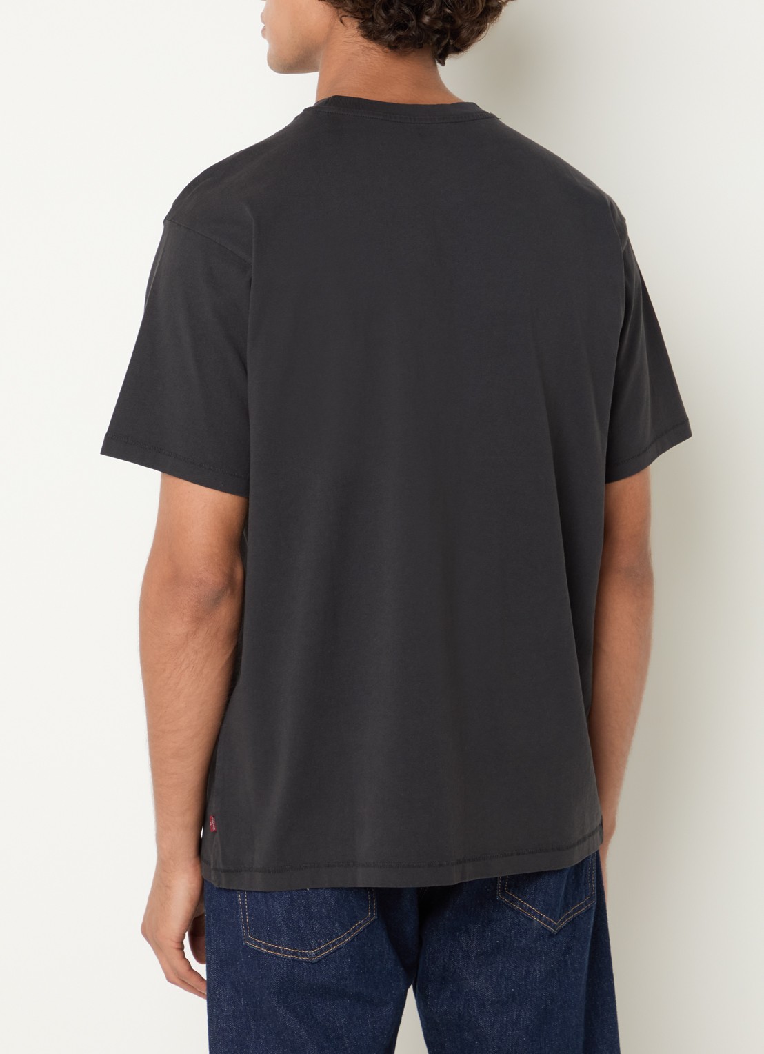 Levi's T-shirt met logoborduring - achterkant zwart