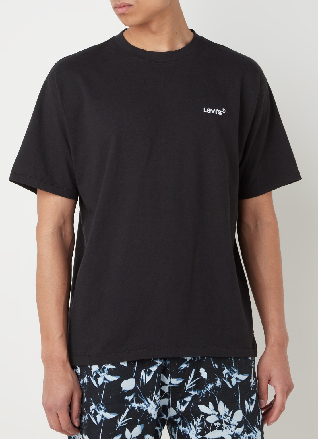 Levi's T-shirt met logoborduring - detail 4 zwart