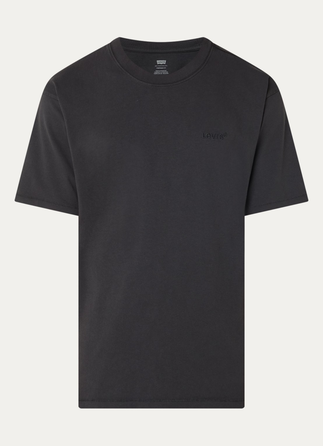 Levi's T-shirt met logoborduring - voorkant 3 zwart
