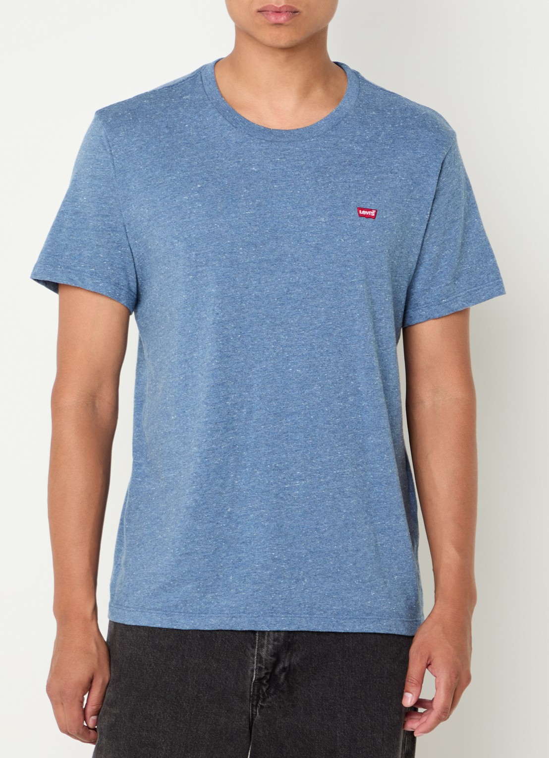 Levi's T-shirt met logoborduring - detail 2 staalblauw