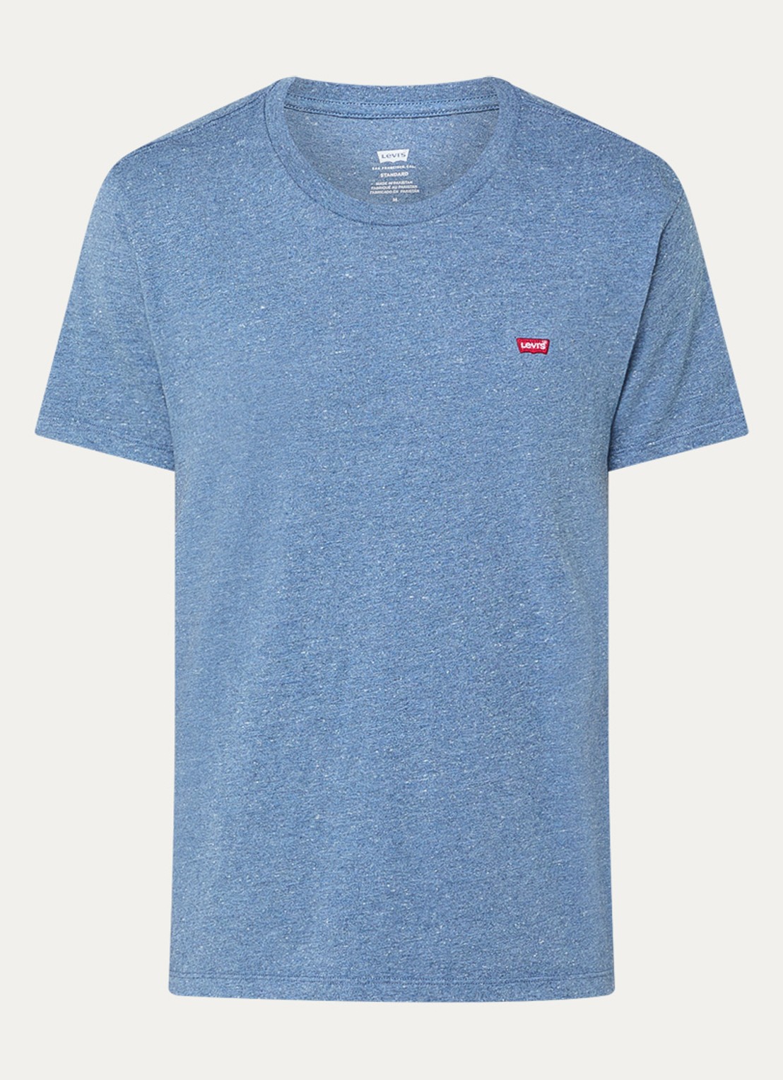 Levi's T-shirt met logoborduring - voorkant 3 staalblauw