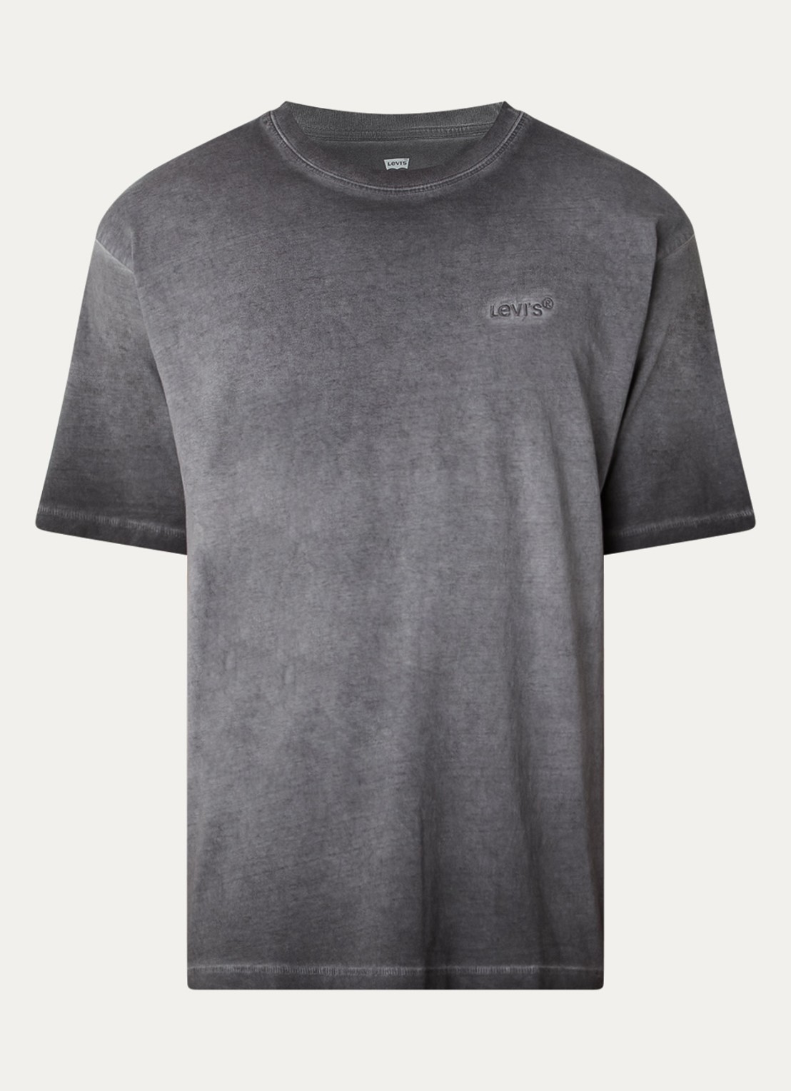 Levi's T-shirt met logoborduring - voorkant 2 grijs
