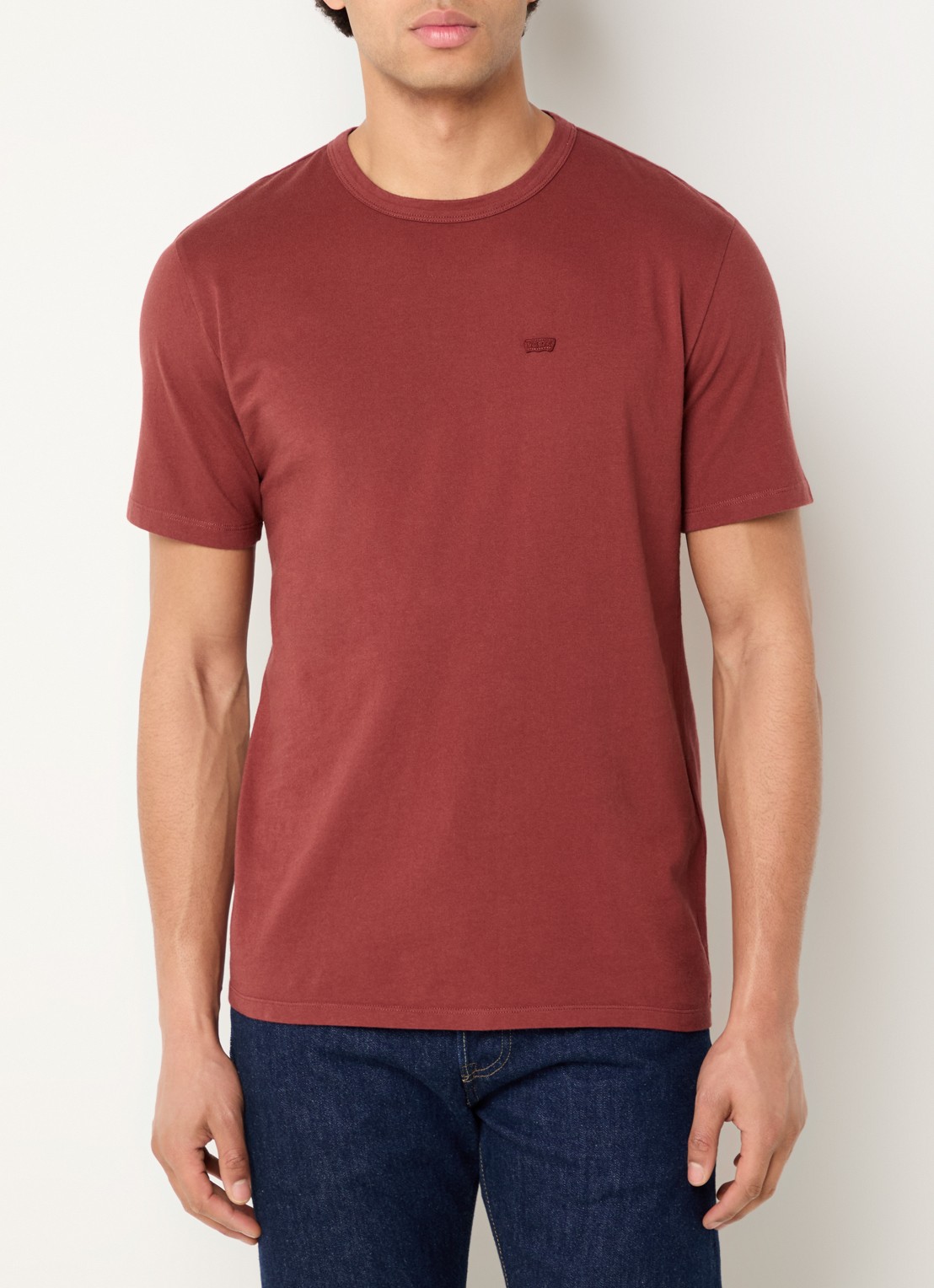 Levi's T-shirt met logoborduring - detail 4 steenrood