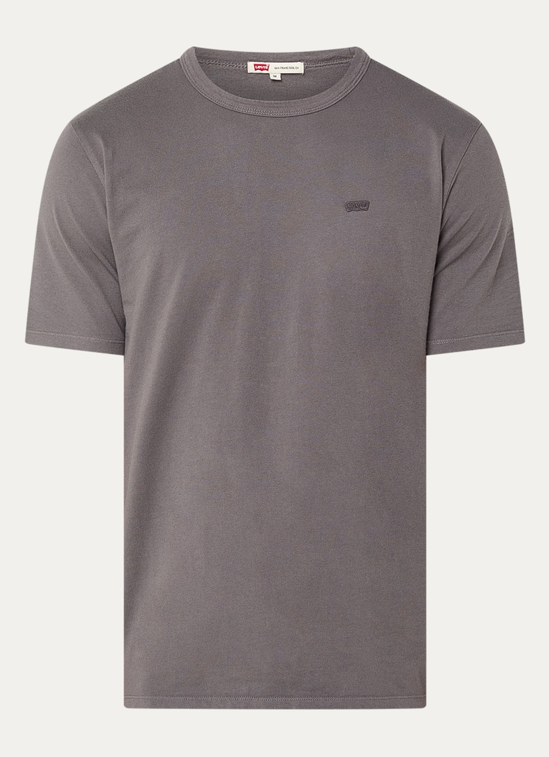 Levi's T-shirt met logoborduring - voorkant 2 donkergrijs