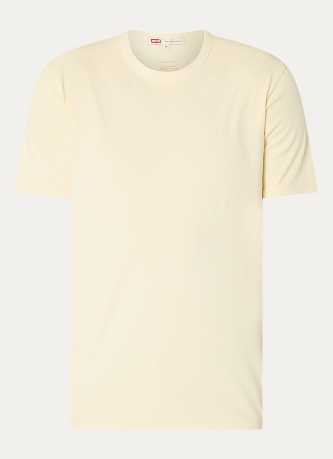 Levi's T-shirt met logoborduring - voorkant lichtgeel