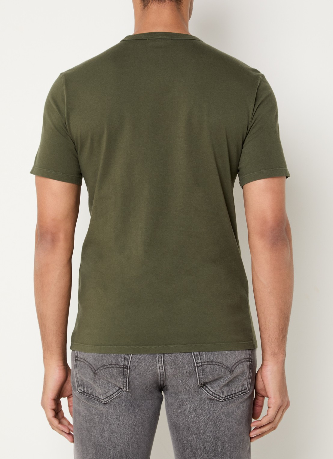 Levi's T-shirt met logoborduring - achterkant 3 legergroen