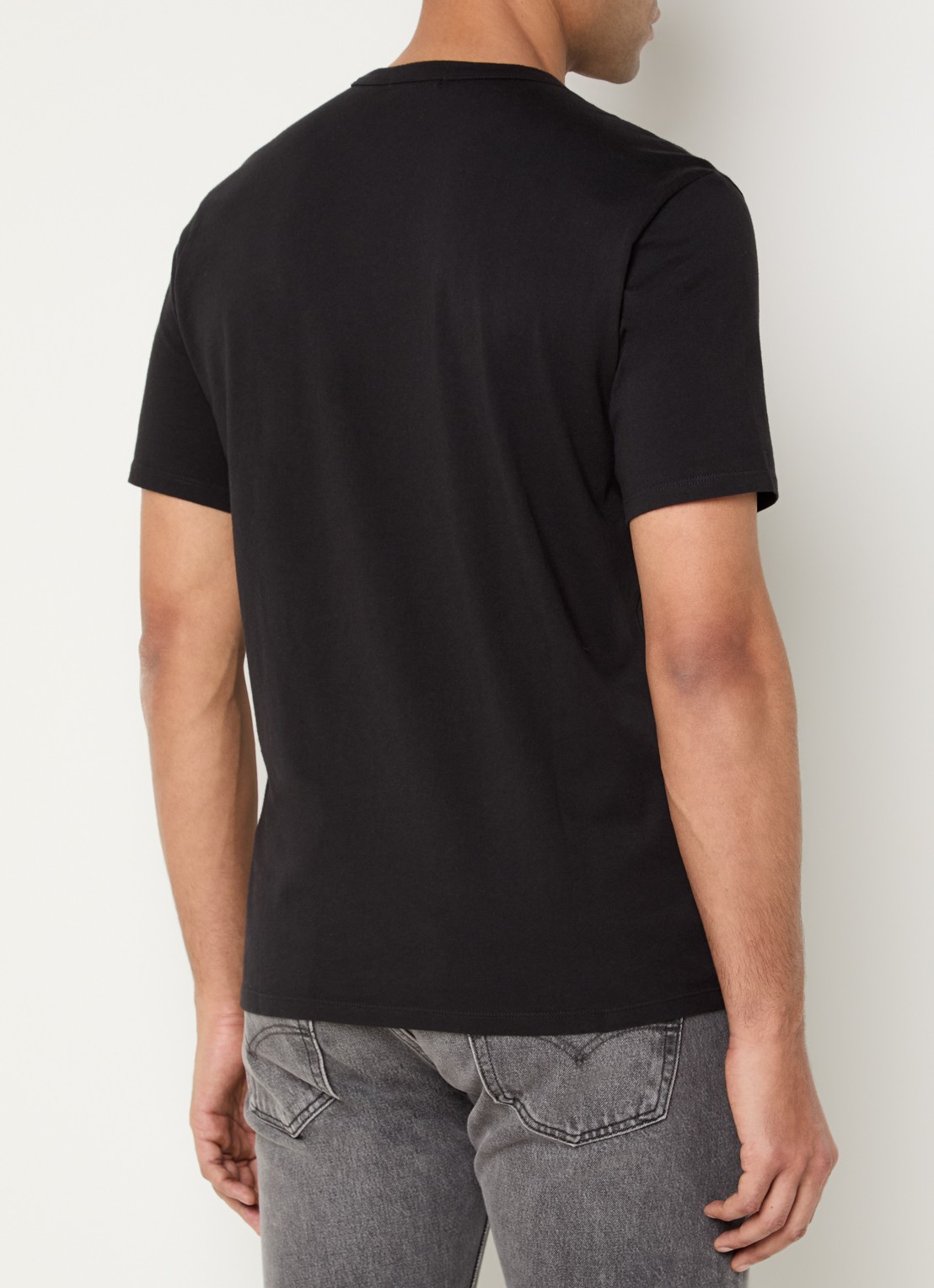 Levi's T-shirt met logoborduring - achterkant 4 zwart