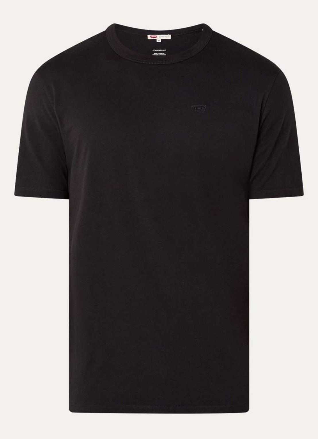 Levi's T-shirt met logoborduring - voorkant 2 zwart
