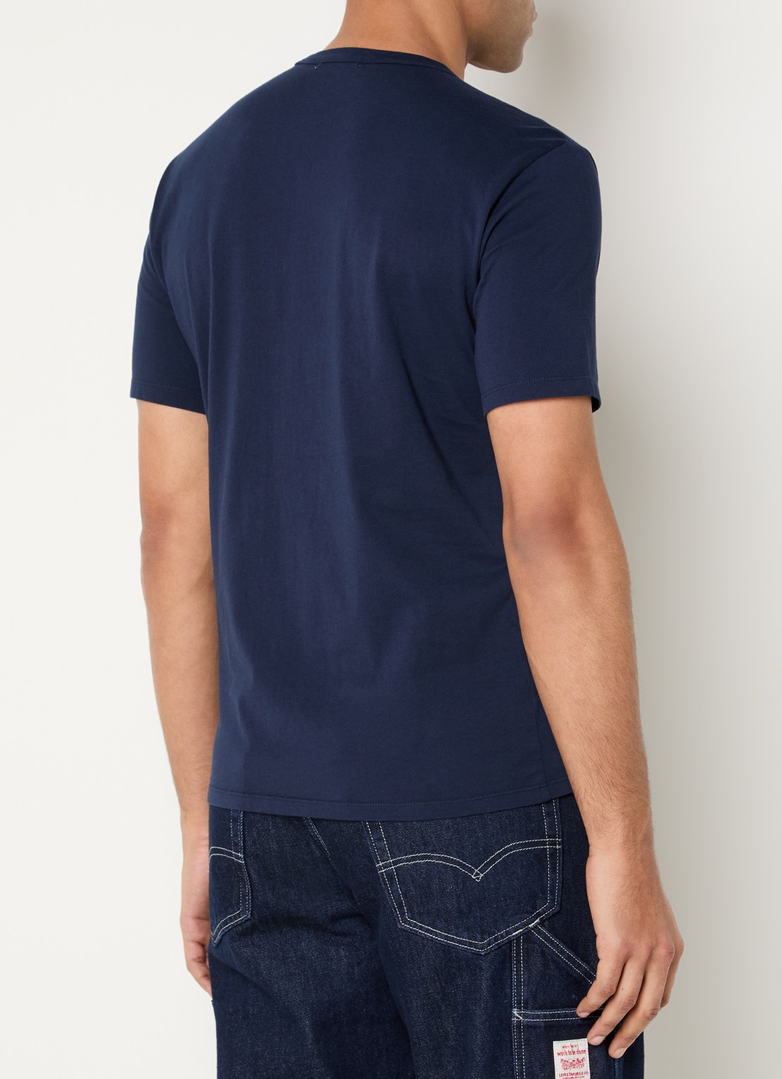 Levi's T-shirt met logoborduring - achterkant donkerblauw