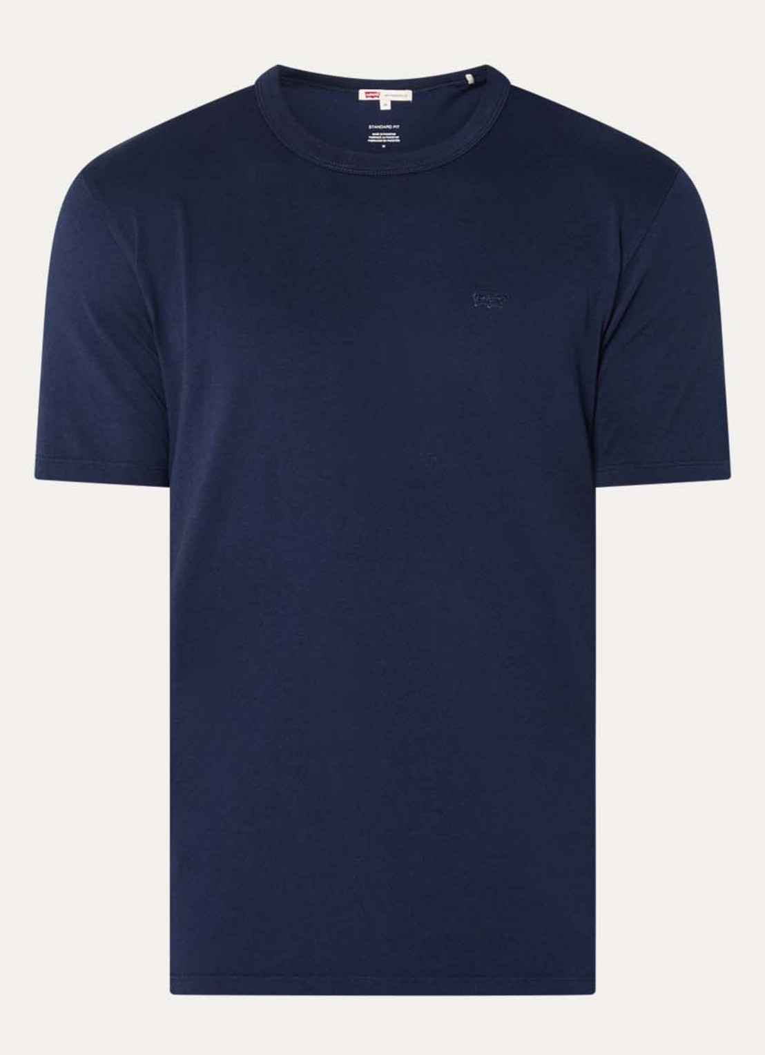 Levi's T-shirt met logoborduring - voorkant 2 donkerblauw