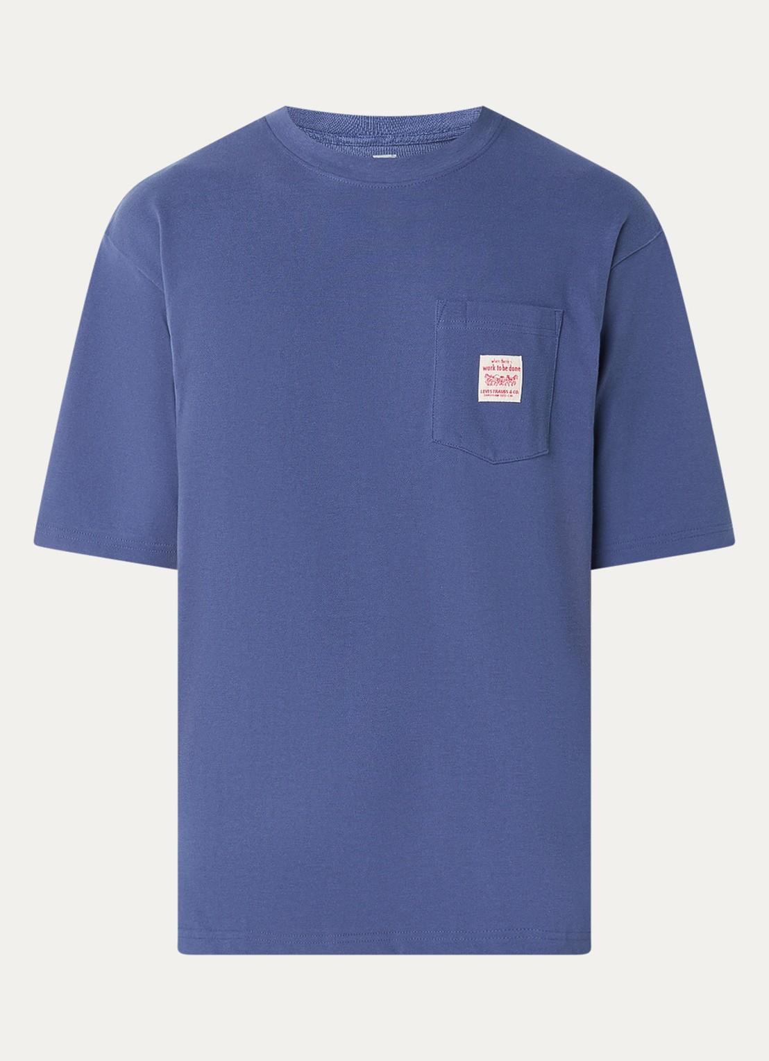 Levi's T-shirt met logoborduring - voorkant indigo