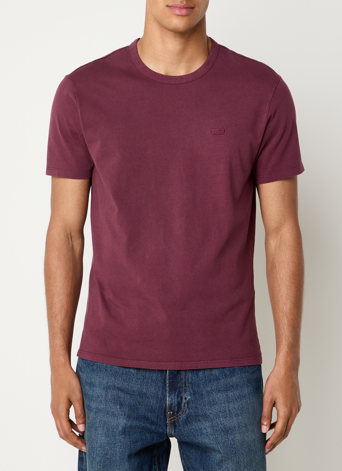 Levi's T-shirt met logoborduring - detail 3 steenrood