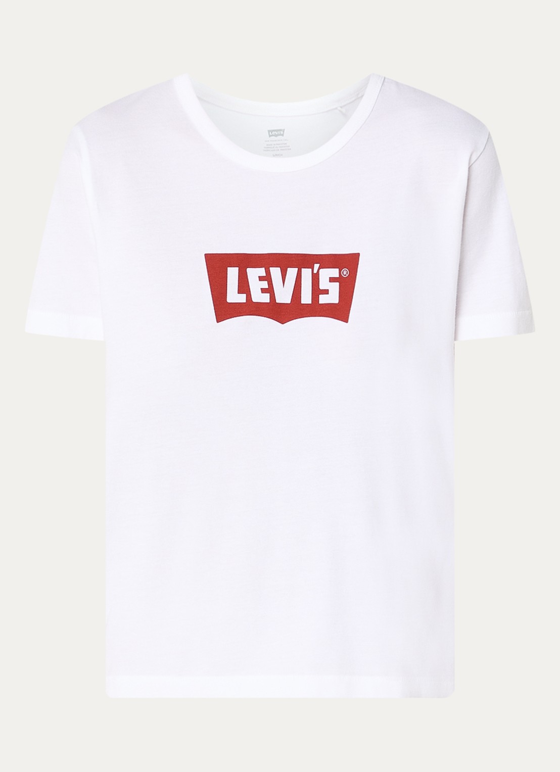 Levi's T-shirt met logoprint en stretch - voorkant wit