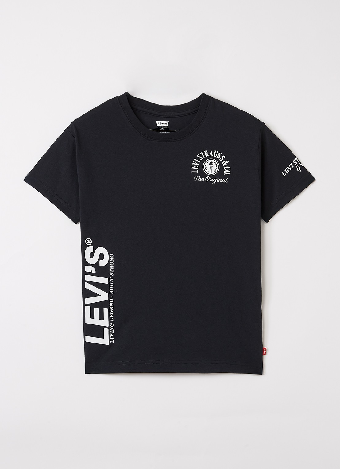 Levi's T-shirt met logoprint - voorkant zwart