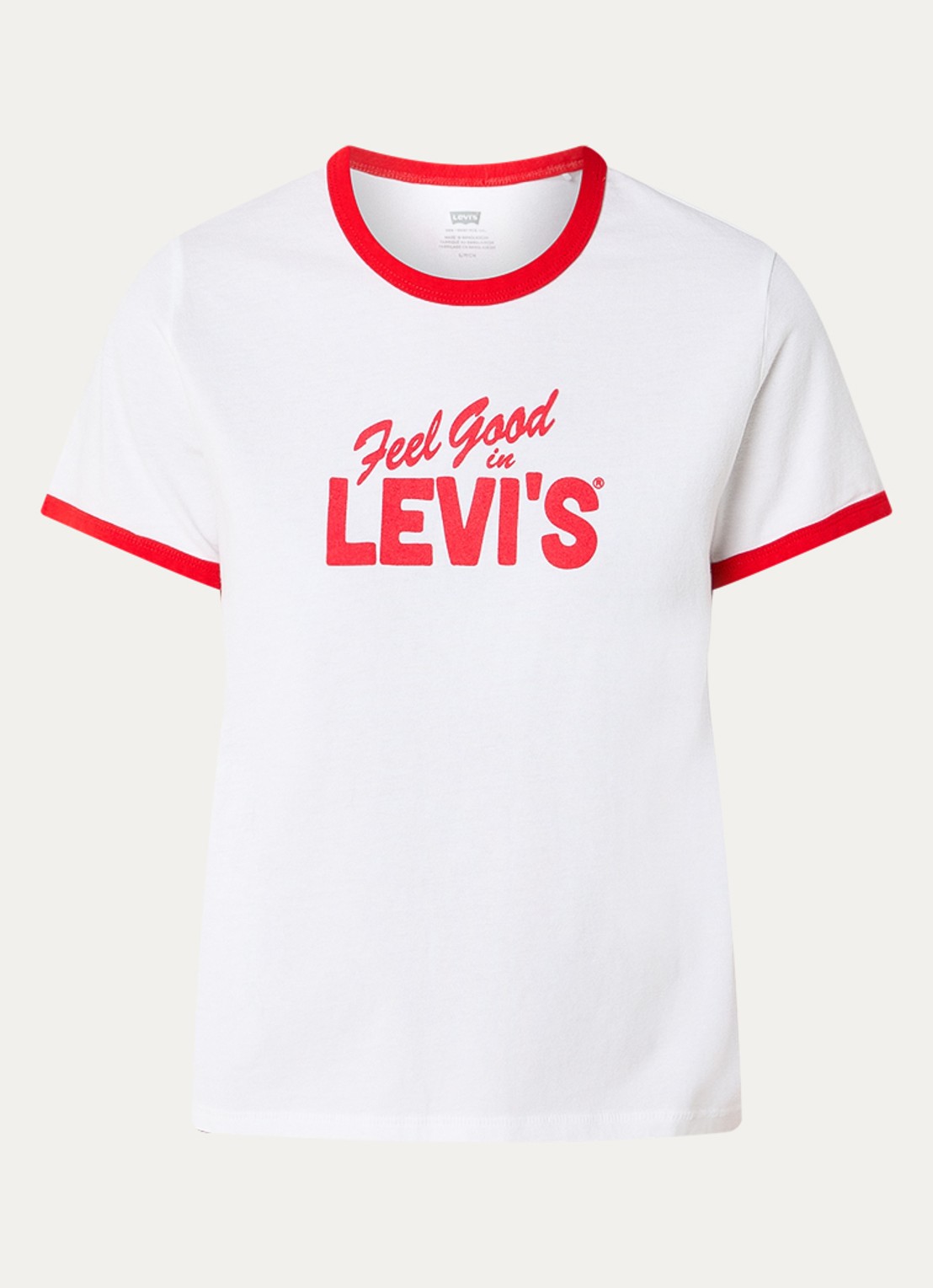 Levi's T-shirt met logoprint - voorkant wit