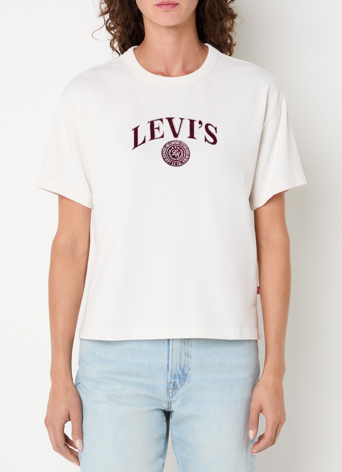 Levi's T-shirt met logoprint - detail 2 gebroken wit