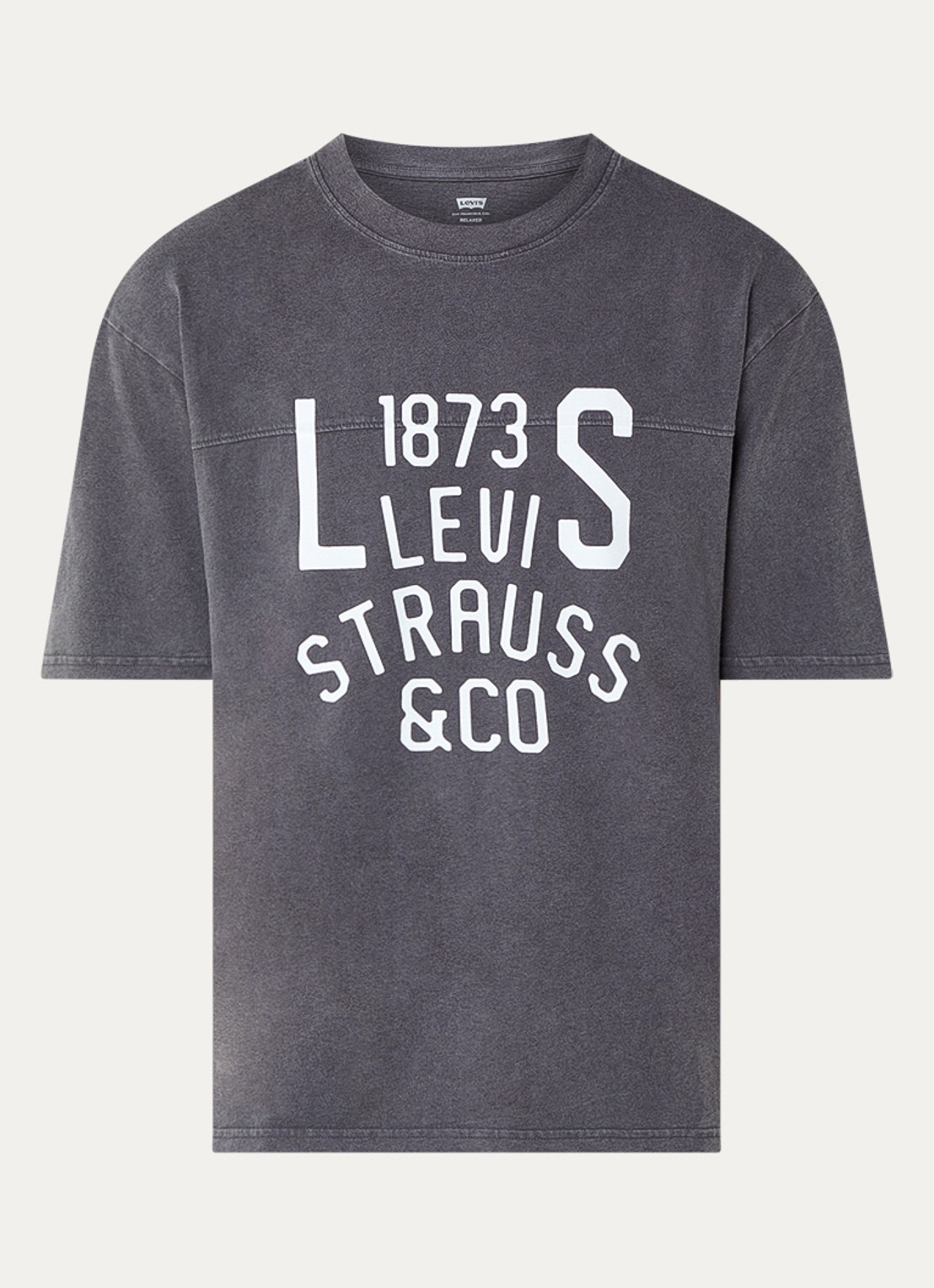 Levi's T-shirt met logoprint - voorkant 3 donkergrijs