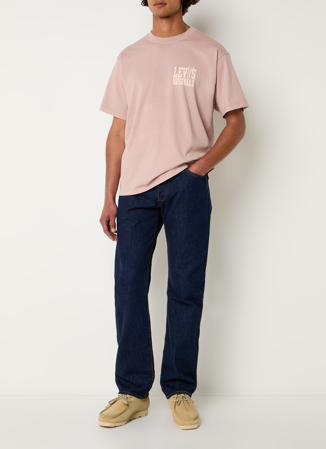 Levi's T-shirt met logoprint - voorkant 3 oudroze