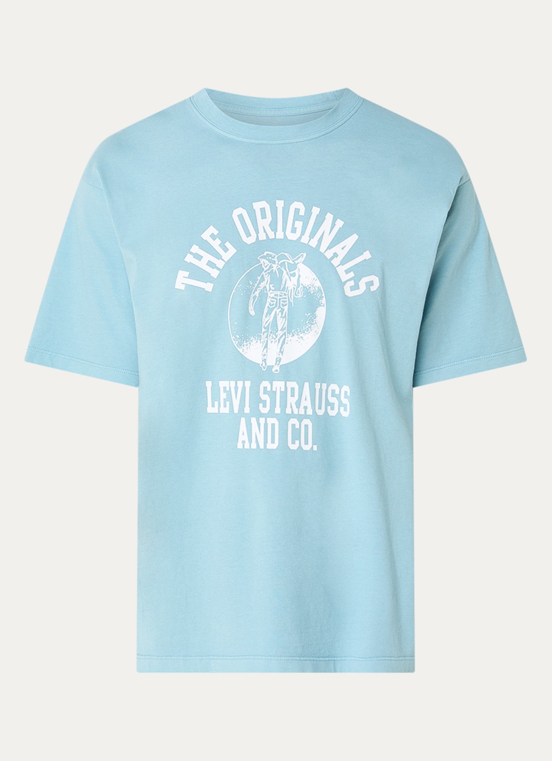 Levi's T-shirt met logoprint - voorkant 2 lichtblauw